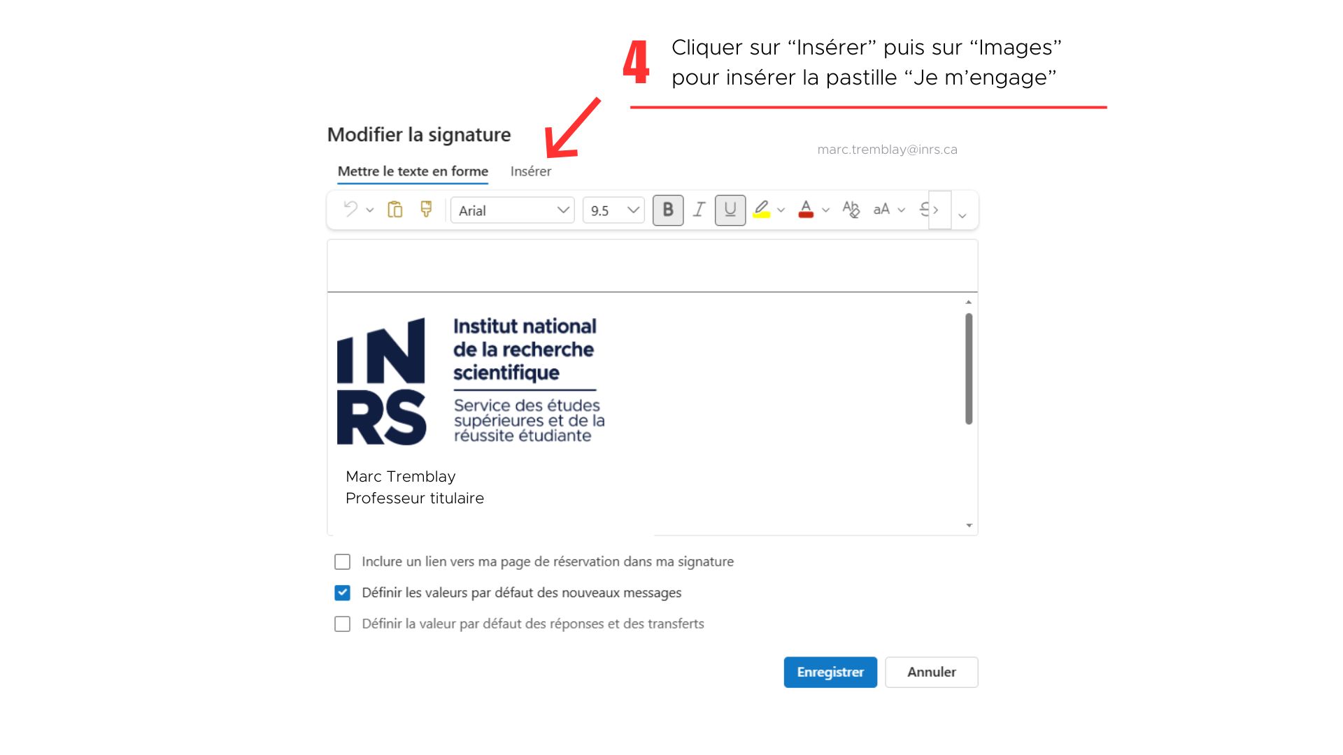 Insérer la pastille